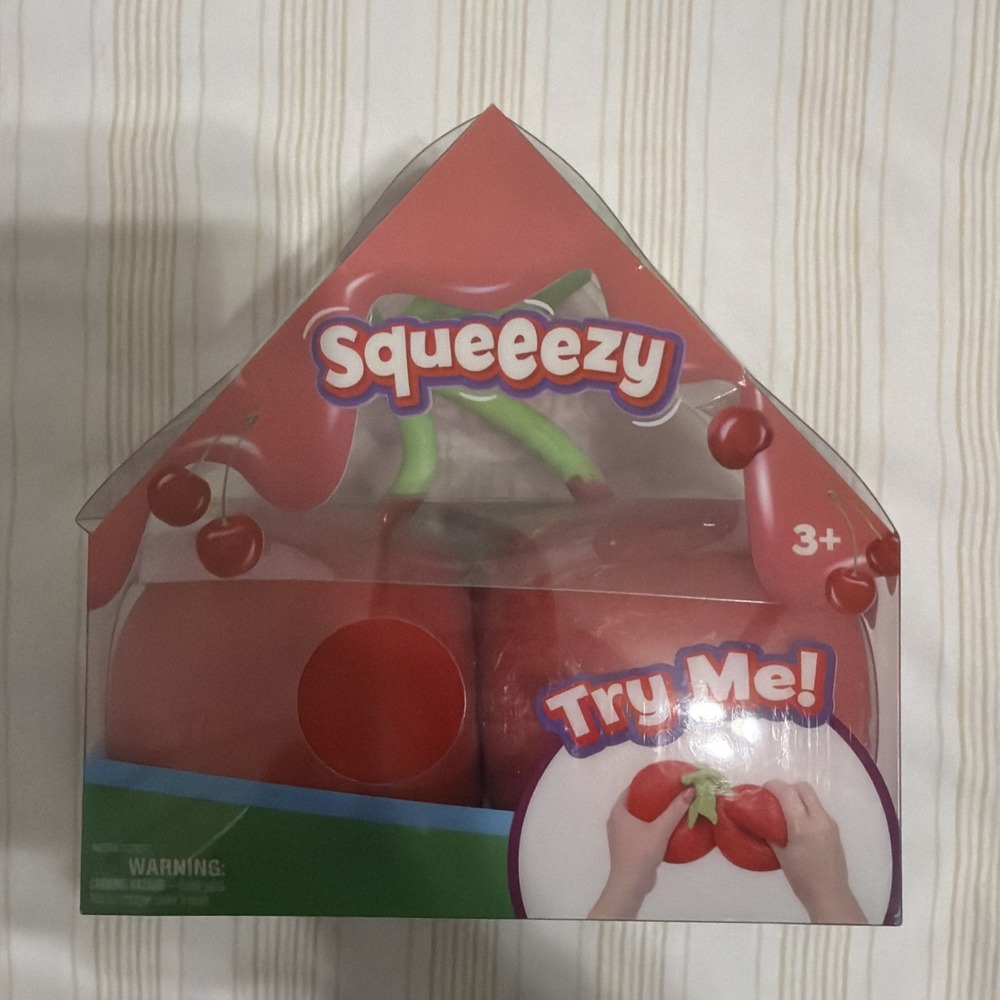 SQUEEEZY CHERRIES Sunny Days jumbo squishy Sensory Fidget Toy BRAND NEW in BOX